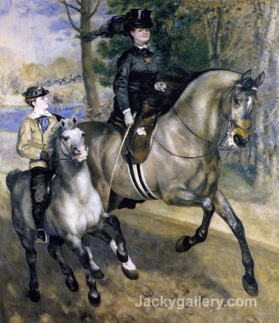 Riding in the Bois de Boulogne (Madame Henriette Darras or The Ride) by Pierre Auguste Renoir paintings reproduction